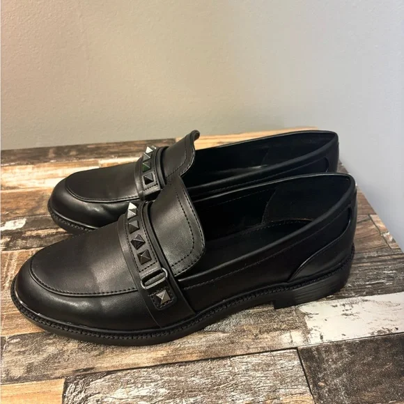 Marc Fisher Black Studded Leather Loafers | Size 7 - Picture 4 of 7